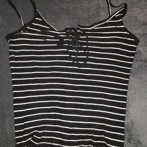 Aeropostale striped black crop top